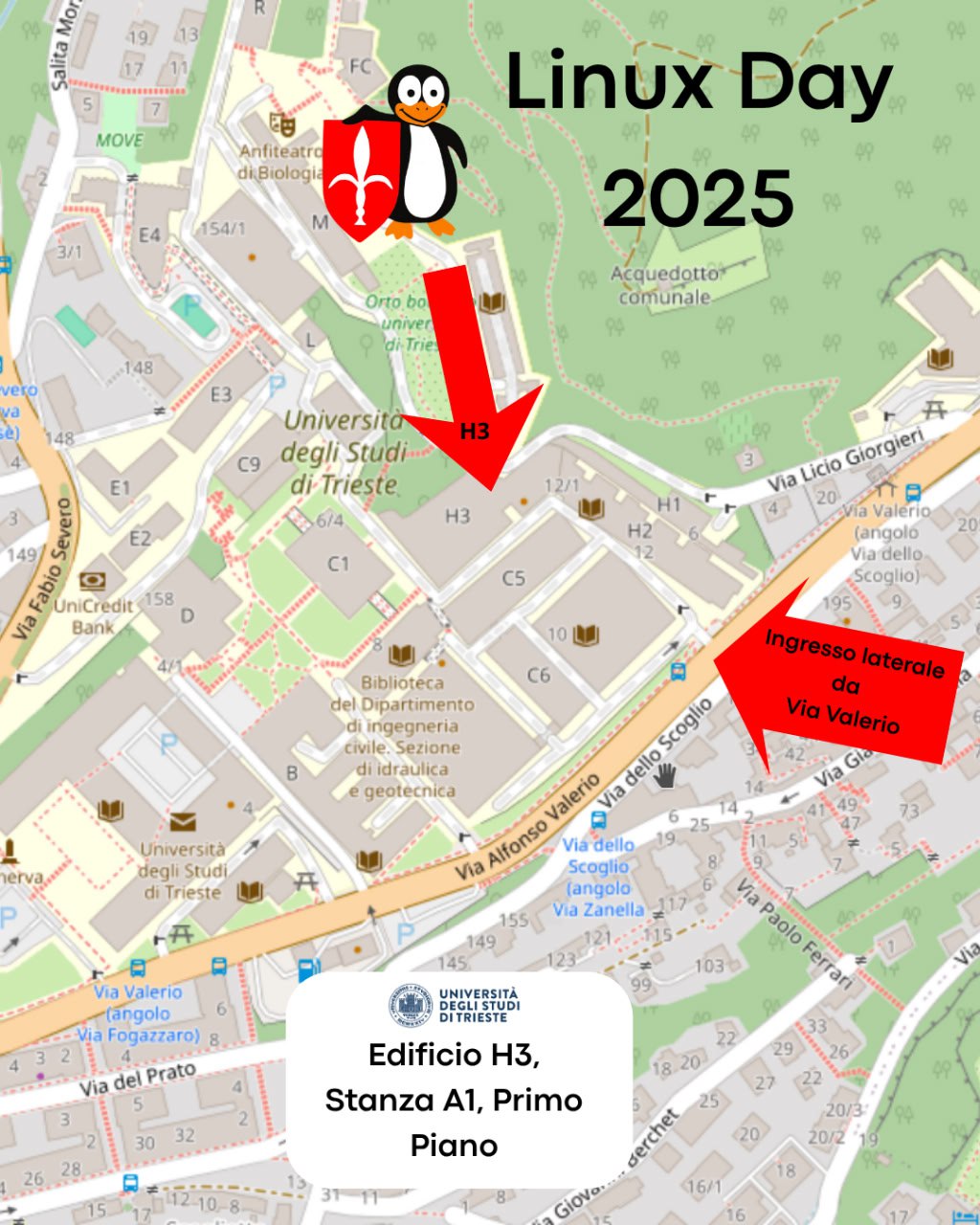 Mappa Linux Day Trieste 2025